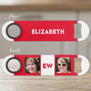 2 photos name initials white red