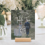 2 Photos & QR Codes Wedding Welcome Table Number<br><div class="desc">Welcome guests to your wedding reception with chic modern custom photo & QR Code table number cards. Pictures and wording are simple to personalise, and can be different or the same on front and back. If preferred, change "capture the love" to "honeymoon fund, " "a special thanks, " "menu, "...</div>