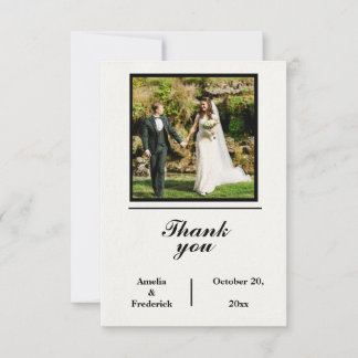 2 photos Wedding Thank You Card with love quote
