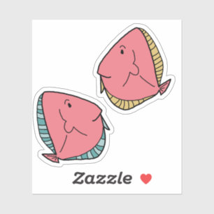 2 Pink with green fins Green with yellow fins Fish