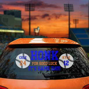 2 Player Baseball Game Day Back Window Cling 