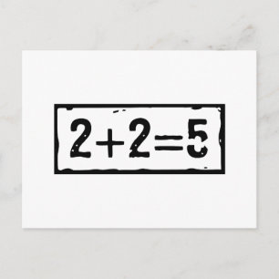 2 plus 2 equals 5 postcard