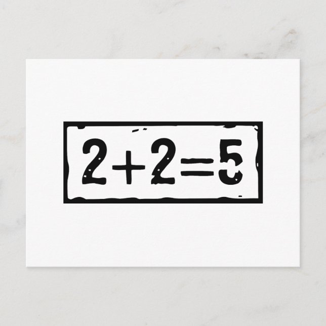 2 plus 2 equals 5 postcard (Front)