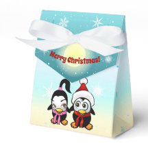 2 Polar Love Birds Celebrating Christmas