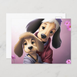 2 Pretty Dogs Postcard