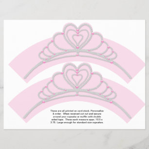 2 Princess Birthday Personalise Cupcake Wrappers