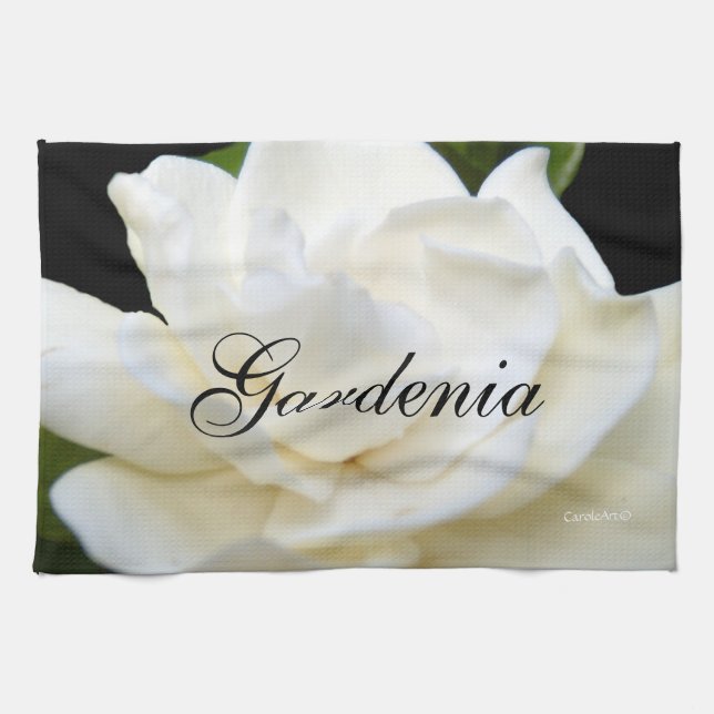 2 Pure White Gardenia Tea Towel (Horizontal)