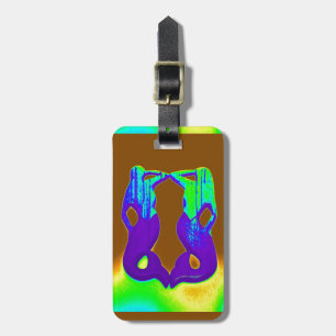 2 purple mermaids luggage tag