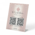 2 QR Code Pay Here Rose Gold Cupcake Glitter Drips