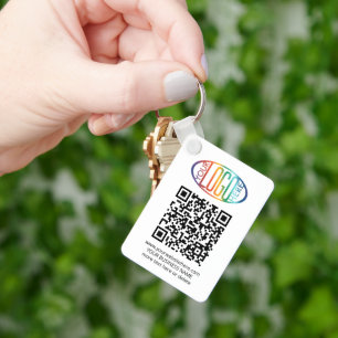2 QR Codes Generator & Company Logo Promotional Key Ring