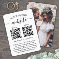 2 QR Codes Wedding Website Details Photo Enclosure