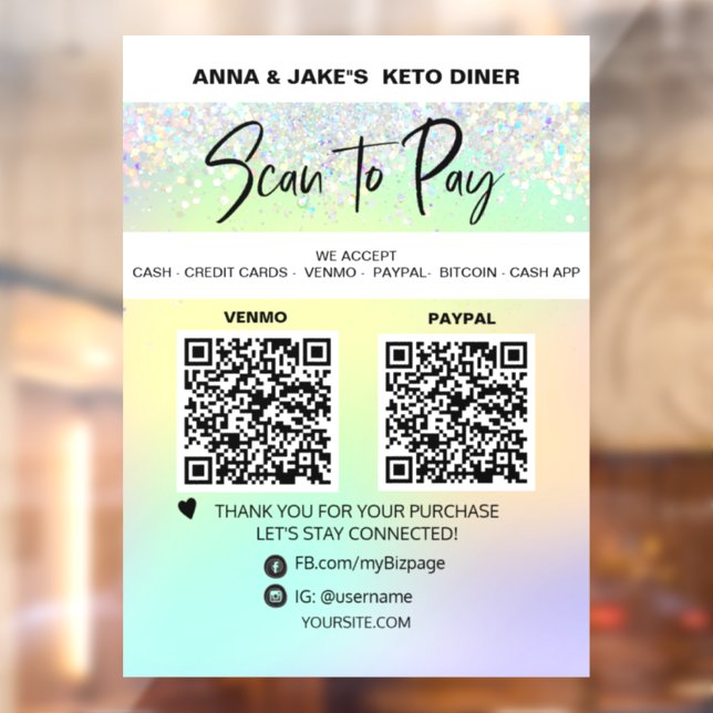 *~* 2 QR PAYMENT - Scan to Pay Rainbow Window Clin (Sheet 2)