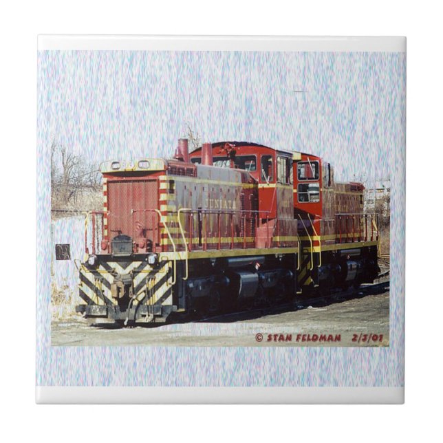 2 rebuilt Juniata terminal switching locomotives   Ceramic Tile (Front)
