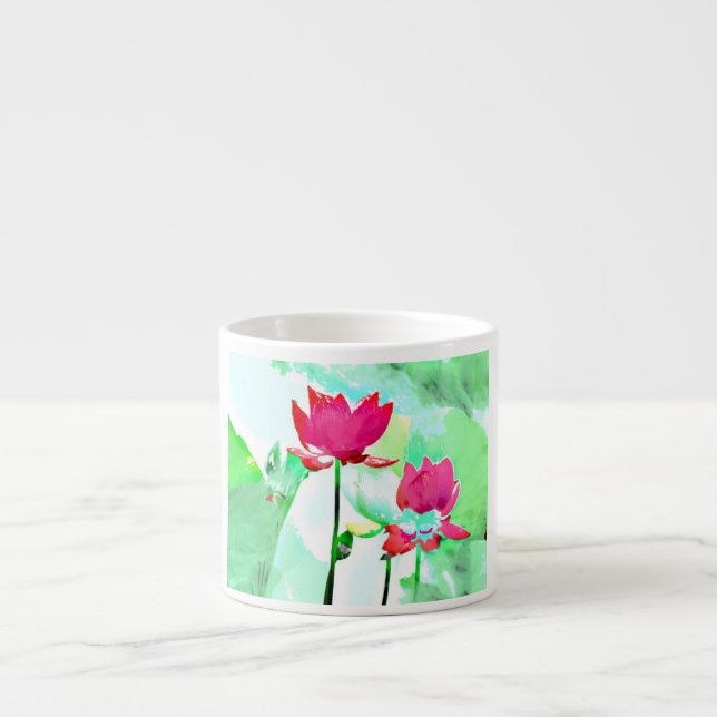 2 red flowers espresso cup (Front)