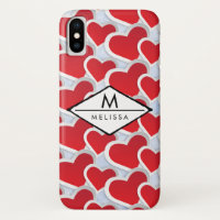 2 Red Hearts Repeating Pattern Cute