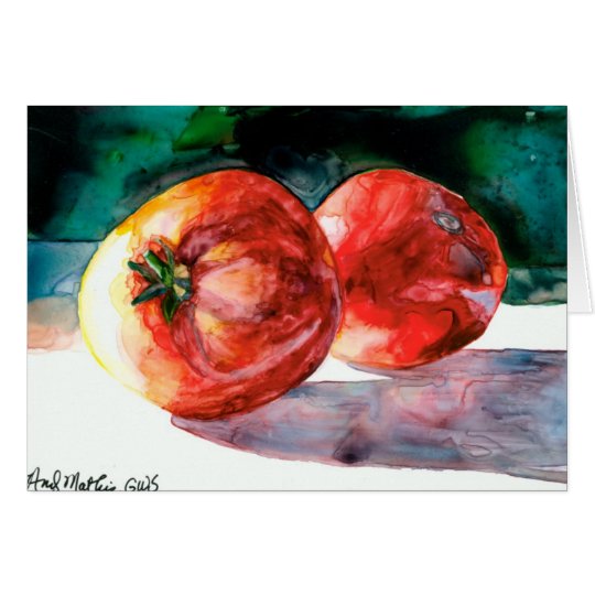 2 Red Tomatoes Greeting Card