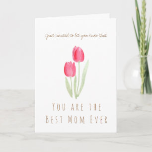 2 red tulips Mother's Day greeting card