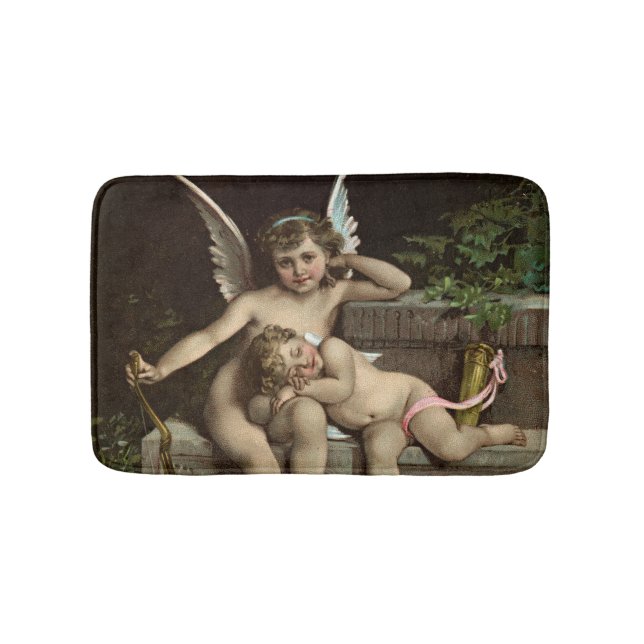 2 retro cupids sitting bath mat (Front)