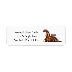 2 Rhodesian Ridgebacks Return Address Label