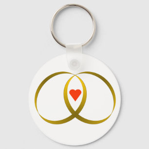 2 rings & heart key ring
