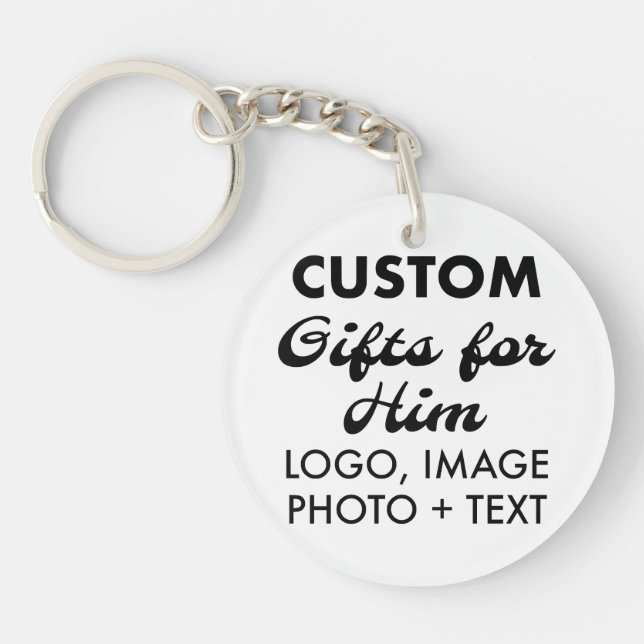 2" Round Acrylic Keychain Custom Gifts for Him (Front)
