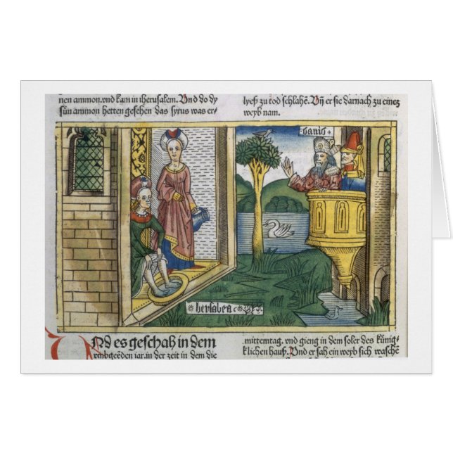 2 Samuel 11 1-5 David sees Bathsheba bathing, from (Front Horizontal)
