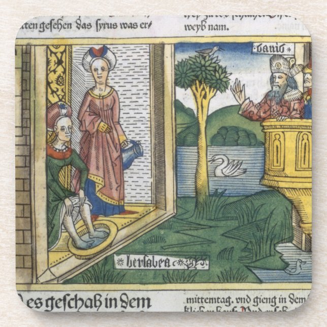 2 Samuel 11 1-5 David sees Bathsheba bathing, from Coaster (Front)