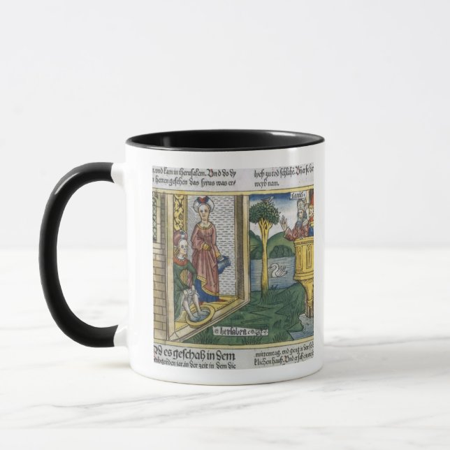 2 Samuel 11 1-5 David sees Bathsheba bathing, from Mug (Left)