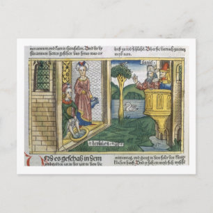 2 Samuel 11 1-5 David sees Bathsheba bathing, from Postcard