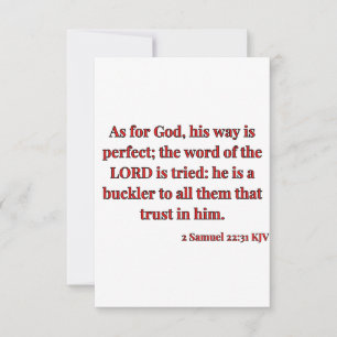 2 Samuel 22:31 KJV Bible Verse Flat Greeting Card
