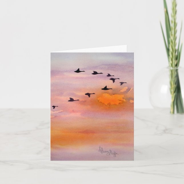 2 Samuel 23:4, Fall Sunset, Note Card (Front)