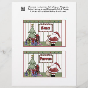 2 Santa Christmas Salt & Pepper Shaker Wrappers