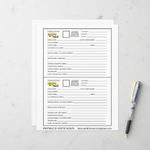 2 School Bus Passes For Students & Pick Up Person