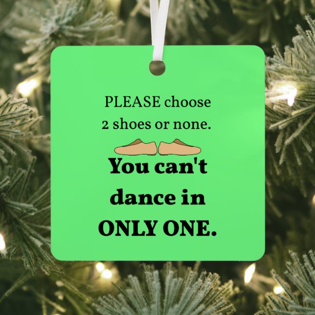 2 Shoes or None Christmas Green Metal Tree Decoration (Insitu)