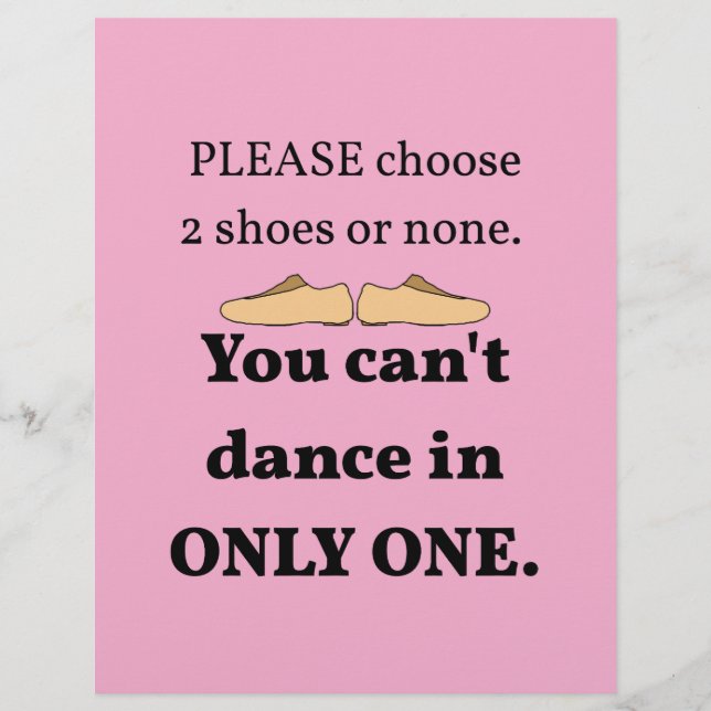 2 Shoes or None Light Pink Flyer (Front)