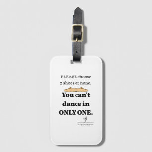2 Shoes or None White Luggage Tag
