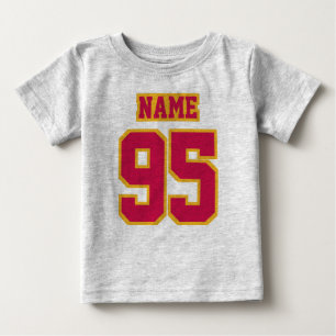 2 Side GRAY CRIMSON GOLD Crewneck Football Outfit Baby T-Shirt