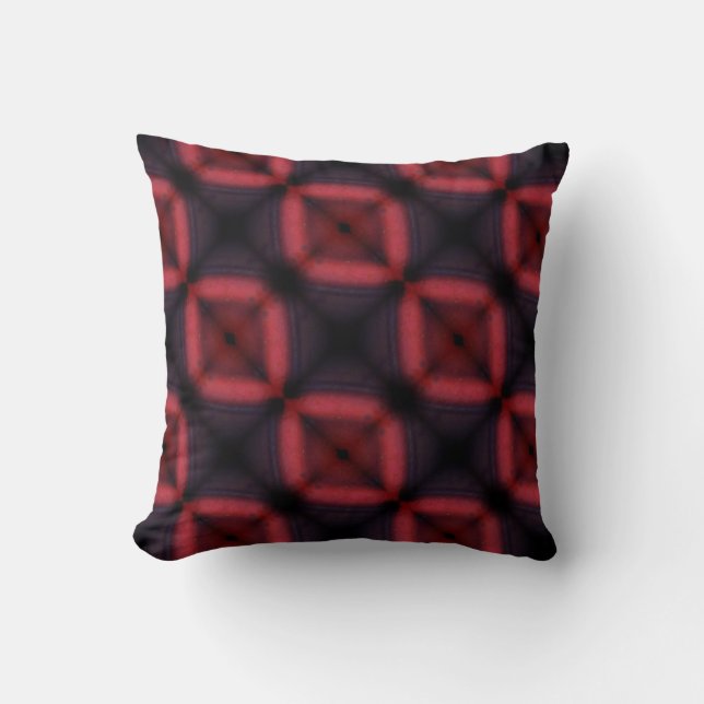 2 side plain Black, red and black abstract pattern Cushion (Front)