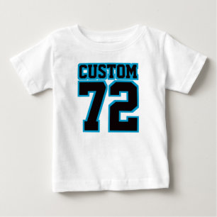 2 Side WHITE BLACK BLUE One Piece Football Baby T-Shirt