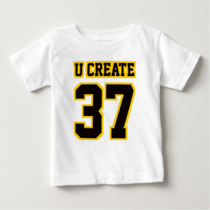 2 Side WHITE BLACK GOLD Dress Football Jersey Baby T-Shirt