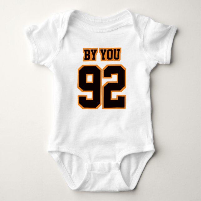 2 Side WHITE BLACK ORANGE Bodysuit Football Jersey (Front)