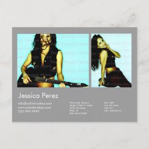 2-Sided Actor & Model 2 Shot Light Grey Headshot C Postcard
