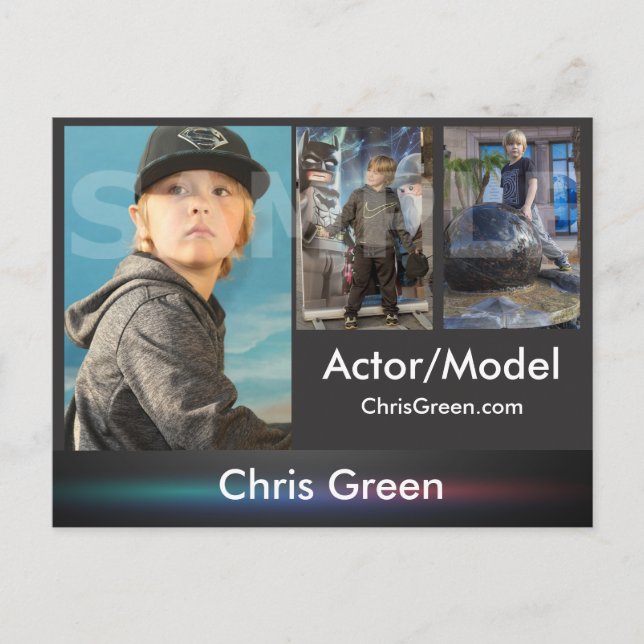 2-Sided Actor & Model Headshot Comp Postcard (Front)