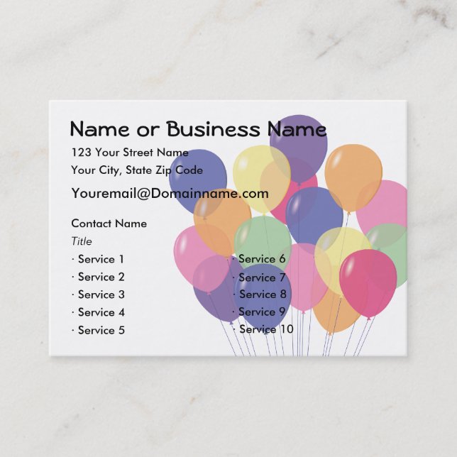 2 Sided Balloon Business Card (Front)