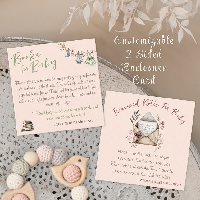 2 sided Books for Baby and Time Capsule Shower Enclosure Card (Creator Uploaded)