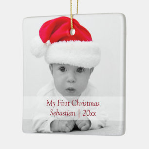 2 sided Christmas Red Text Personalised Ceramic Tree Decoration