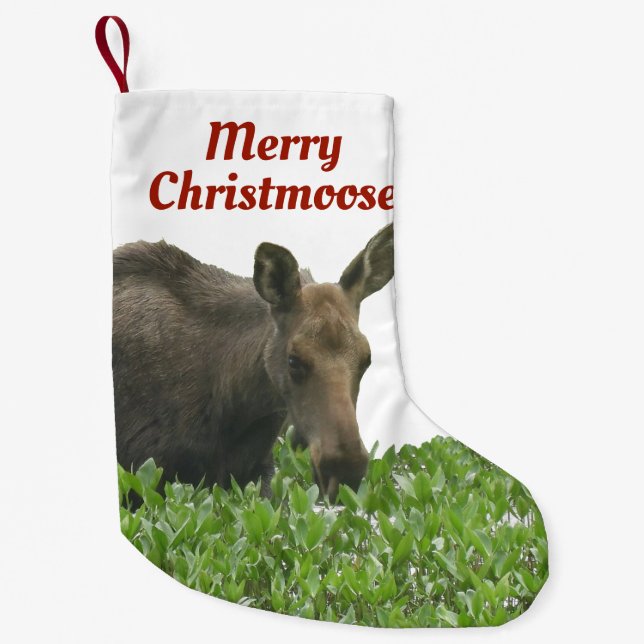 2 sided Christmas Stocking w/ moose (Front)