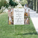 2 Sided Couples Bridal Shower 8 Photo Welcome Yard Garden Sign<br><div class="desc">Welcome guests to a stylish couples wedding shower with an elegant custom photo collage outdoor lawn sign. Pictures and all text are simple to personalise, and can be different or the same on front and back. (IMAGE PLACEMENT TIP: An easy way to centre a photo exactly how you want is...</div>