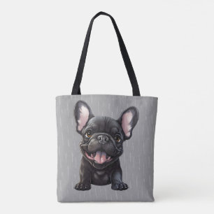 2 sided, custom text, Frenchie puppy Tote Bag