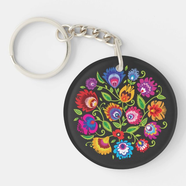 2 sided, custom text Polish folklore composition Key Ring (Front)